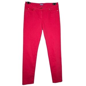J. McLaughlin Women's Kate Mid Rise Stretch Skinny Jeans Fuschia Pink Size 6